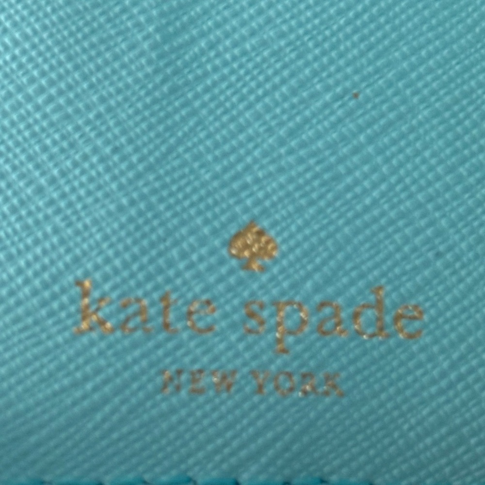Kate Spade Blue Leather Wallet with Gold Accents - Picture 6 of 7